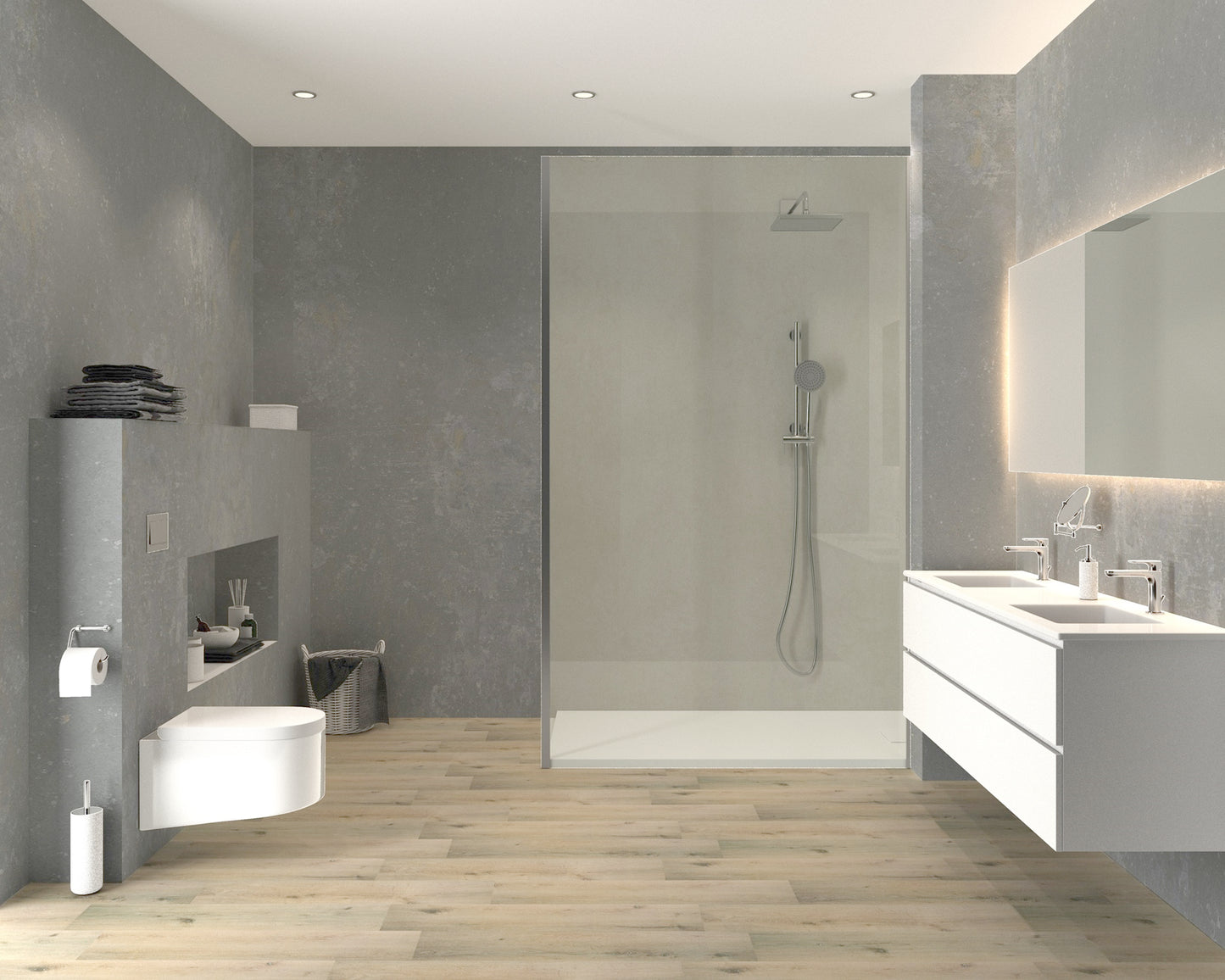 Aqua-Step- ALL IN ONE - Brighton - Wasserdichte Wandpaneele und Bodenpaneele für Badezimmer - 6 Paneele (2,34m²)