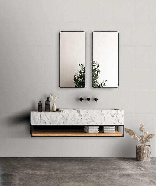 Aqua Click Tiles - Dublin - weiß - Wasserdichte Wandpaneele und Bodenpaneele für Badezimmer -  12 Paneele (2,23m²)