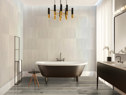 Aqua Click Tiles XL - Dundee XL - grau - Wasserdichte Wandpaneele und Bodenpaneele für Badezimmer -  5 Paneele (2,26m²)