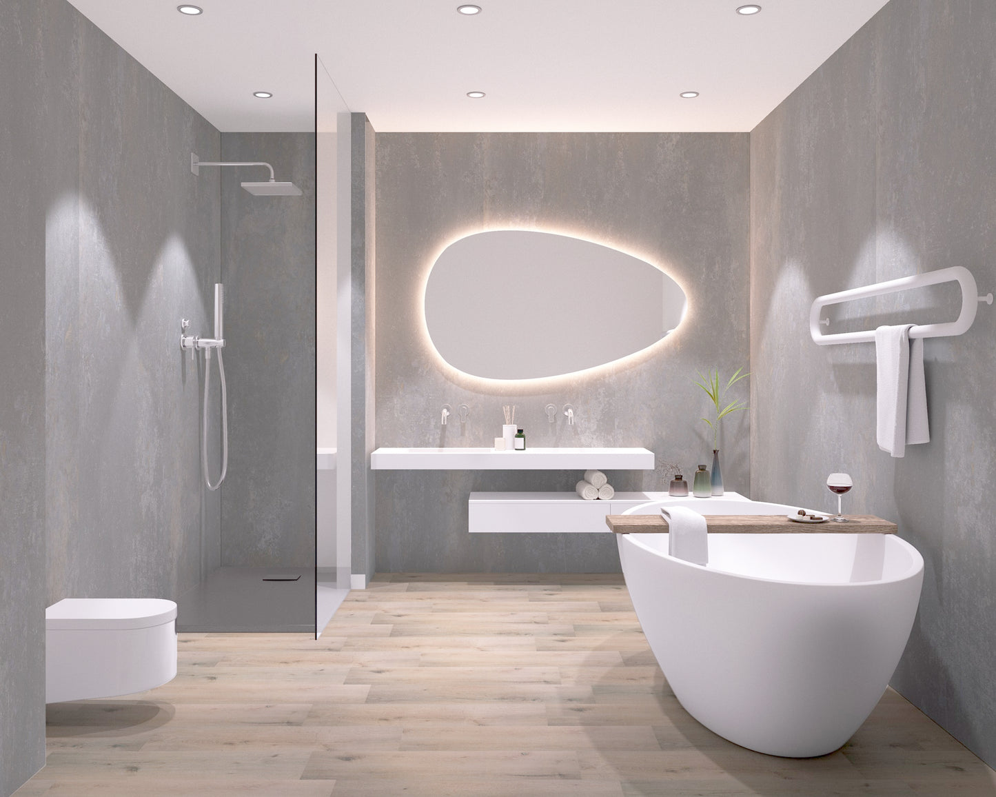 Aqua-Step- ALL IN ONE - Brighton - Wasserdichte Wandpaneele und Bodenpaneele für Badezimmer - 6 Paneele (2,34m²)