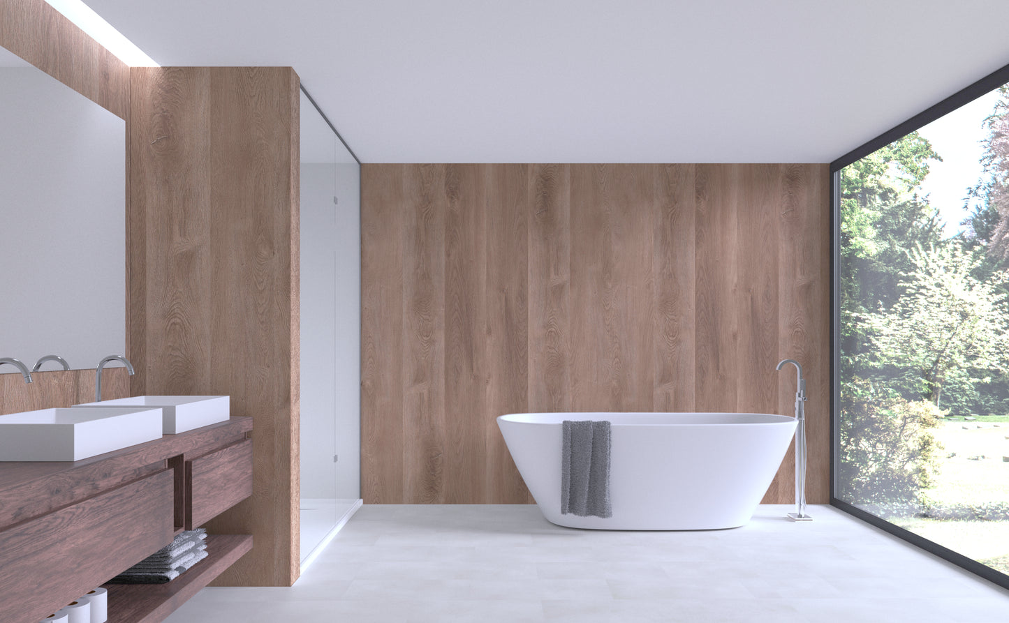 Aqua-Step- ALL IN ONE -  Newcastle - Wasserdichte Wandpaneele und Bodenpaneele für Badezimmer - 6 Paneele (2,34m²)