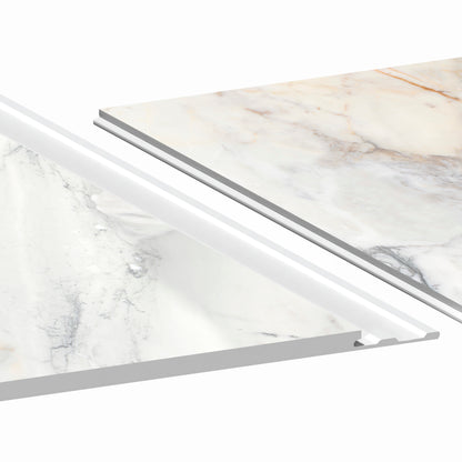 Aqua-Step- ALL IN ONE - Marmo Lumina - Wasserdichte Wandpaneele und Bodenpaneele für Badezimmer -  6 Paneele (2,34m²)