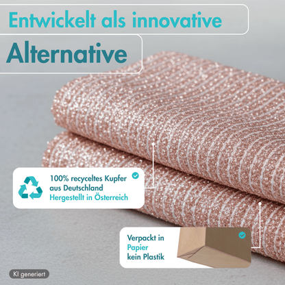 Kupfertuch 10 Stück Set Kratzfrei für Edelstahl Ceranfeld Glas & Grillrost Kupferlappen 15x15 cm rostet Nicht langlebig & umweltfreundlich