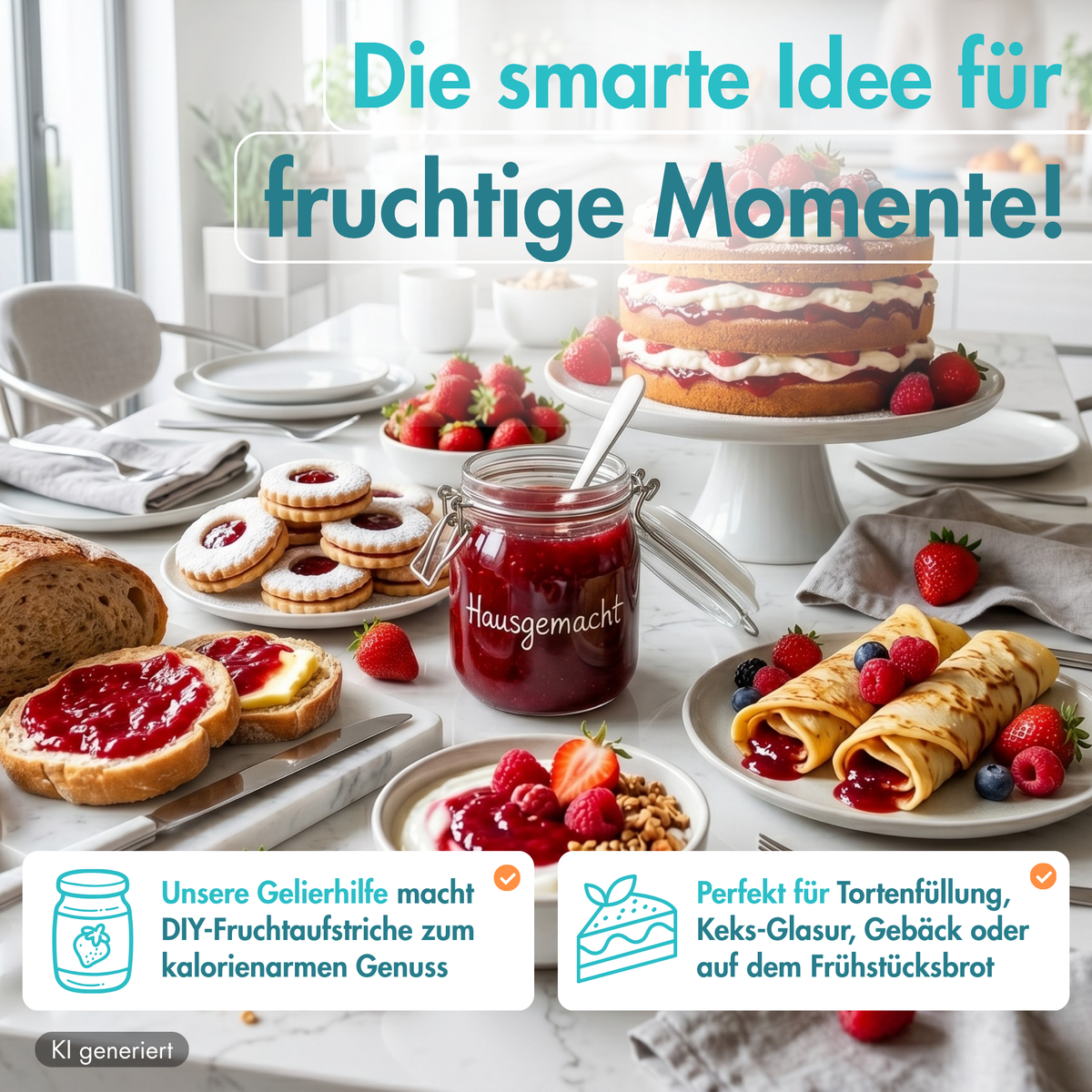Gelierhilfe 4:1 ohne Zuckerzusatz, mit Erythrit, vegan – 330 g