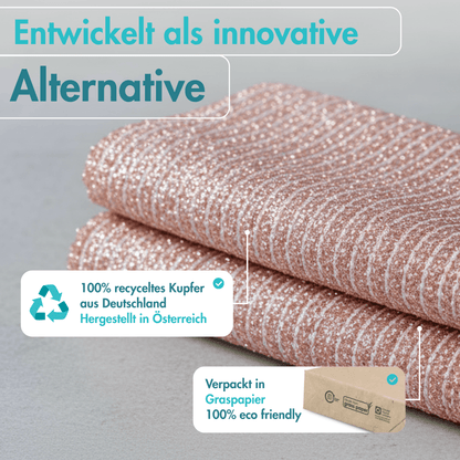 Kupfertuch 10 Stück Set Kratzfrei für Edelstahl Ceranfeld Glas & Grillrost Kupferlappen 15x15 cm rostet Nicht langlebig & umweltfreundlich