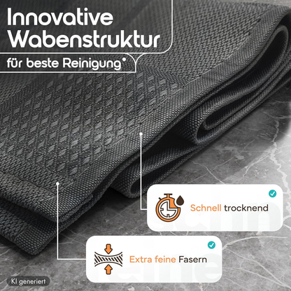 Microfaser Geschirrtücher grau 5 Stück Set, 68x42cm, Hochsaugend & Schnelltrocknend, Streifenfrei, bis 95°C Waschbar, Küchenhandtücher, fusselfrei