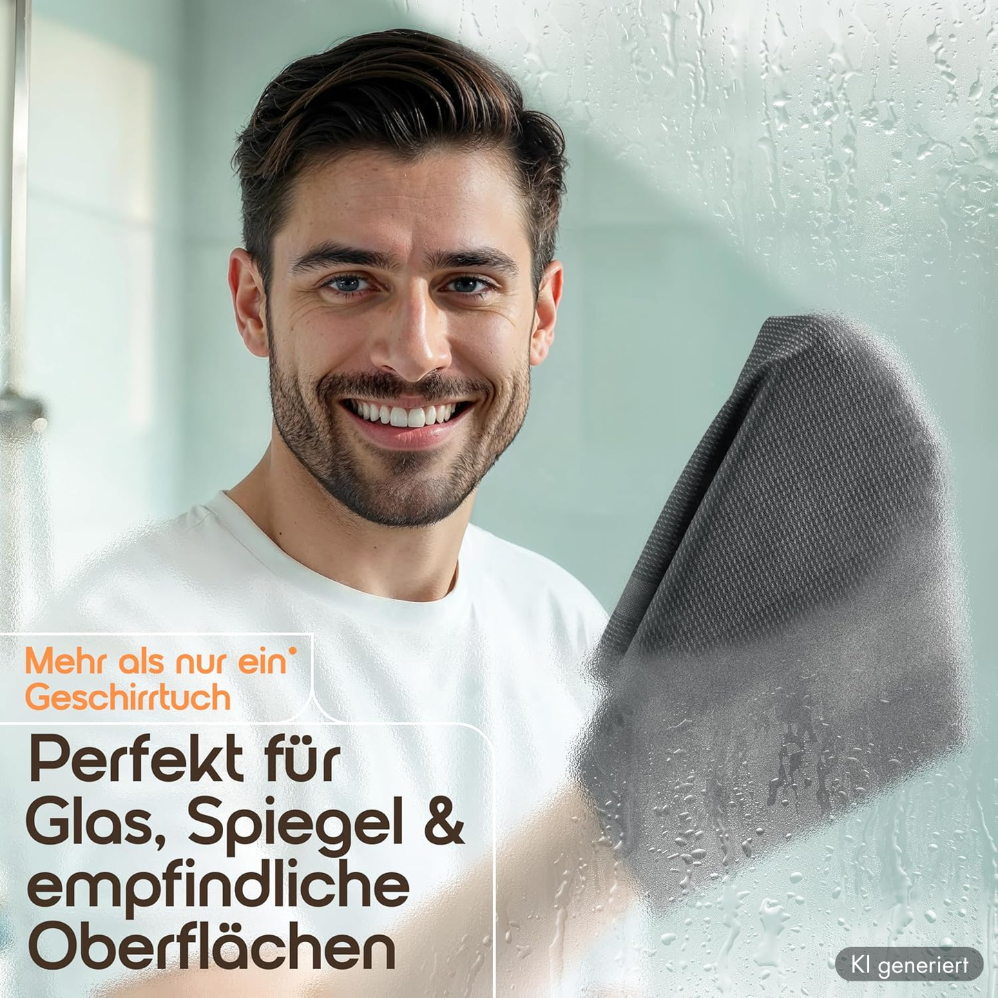 Microfaser Geschirrtücher grau 5 Stück Set, 68x42cm, Hochsaugend & Schnelltrocknend, Streifenfrei, bis 95°C Waschbar, Küchenhandtücher, fusselfrei