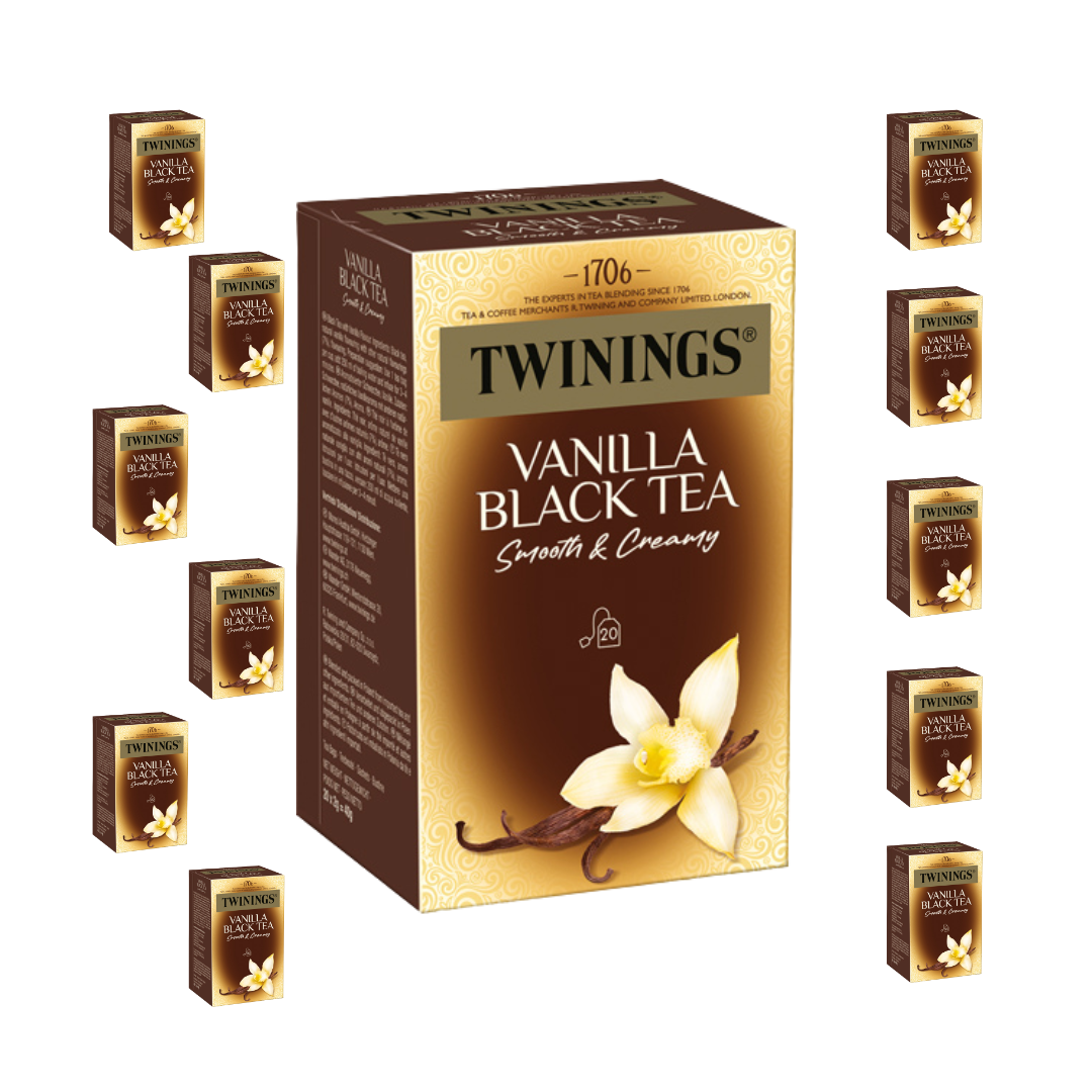 Twinings Vanilla, Schwarztee, 12 x 20 Teebeutel im Kuvert, 480g (12 x 40g)